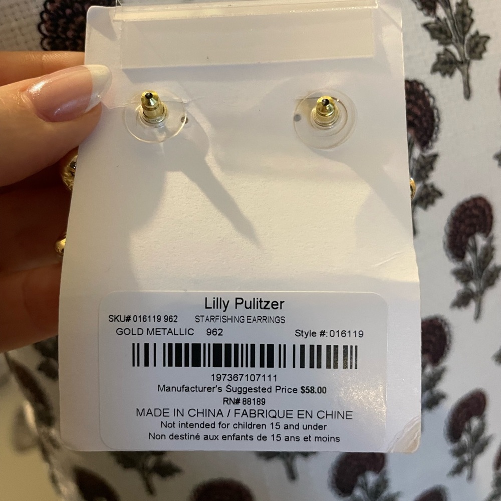 NEW Lilly Pulitzer starfish earrings - Picture 3 of 3
